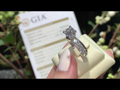 Video Nhẫn kim cương viên chủ 6 ly 3 F VVS1 kiểm định GIA. - youtube