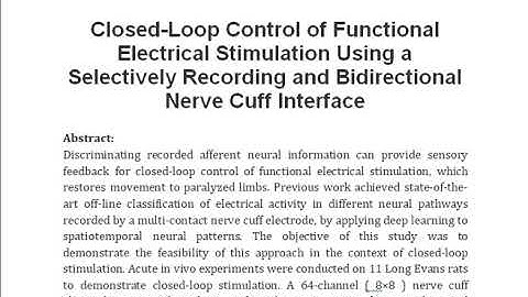 Closed Loop Control of Functional Electrical Stimulation Using a Selectively Recording and Bidirecti
