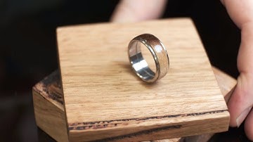 Blackwood & Titanium Ring with Threaded Ring Box