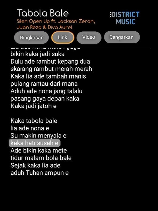 feat. Jacson Zeran, Juan Reza & Diva Aurel - Tabola Bale #liriklagu #music #musik #lirik #lyrics