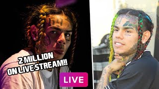 6ix9ine Breaks The Internet Again Over 2 Million Views On Live! Is the king Of New York Back?