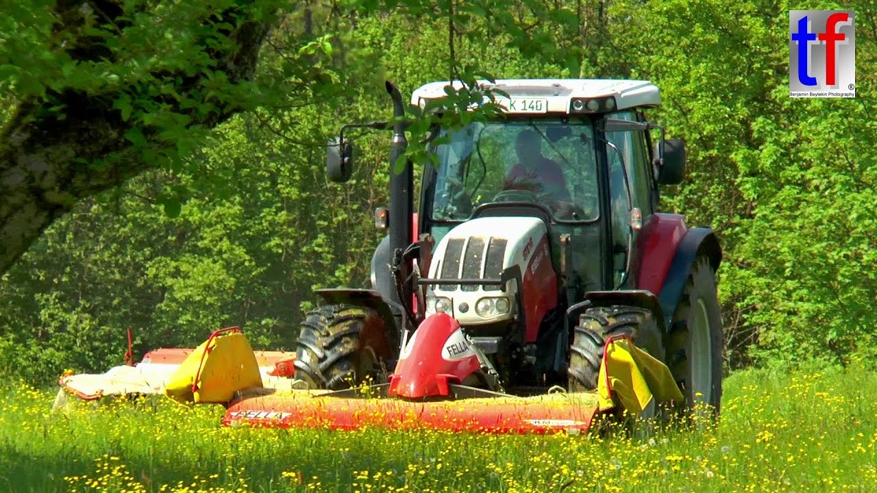 SILAGE, 1st Cut - STEYR 6125 PROFI / Mähen, Weiler zum Stein, 15.05.2017.