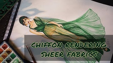 how to draw chiffon || sheer fabrics|| chiffon rendering