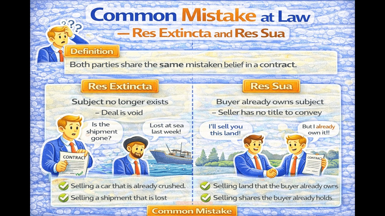 38. Common Mistake at Law – Res Extincta and Res Sua
