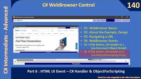C# WebBrowser | Part 6 - Html linking to C# handler | C# Advanced #140
