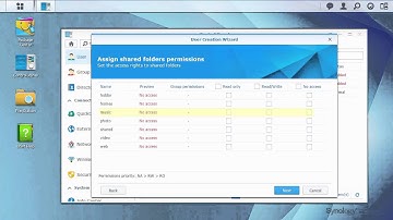 Synology - Creating a User Account and Shared Folder