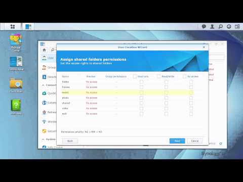 Synology - Creating a User Account and Shared Folder