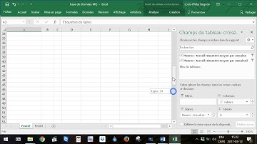 Office 2016 tableau et graphique variable quantitative continue