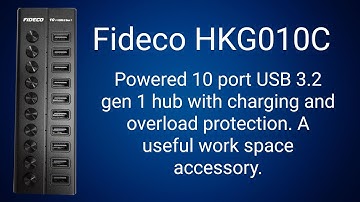 Fideco HKG010C 10 port powered USB 3 2 gen 1 hub