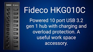 Fideco HKG010C 10 port powered USB 3 2 gen 1 hub