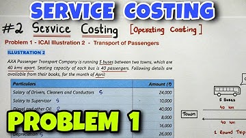 #2 Service or Operating Costing - Problem 1 - ICAI Illustration 2 - By Saheb Academy