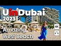 Dubai  amazing palm west beach  4k  walking tour