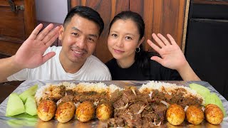 Spicy egg curry | Buff skin singju | Simple and delicious recipes mukbang 😋👌