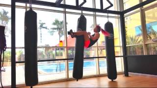 Punching bag sit ups
