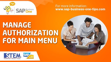 SAP Business One Tips: Manage Authorization for Main Menu.