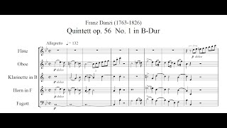 Franz Danzi - Wind Quintet, op. 56 no. 1 (with Score)