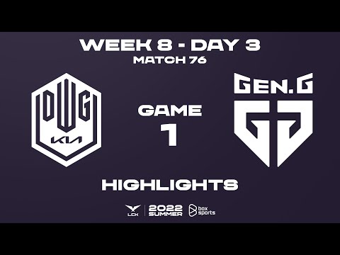 Highlights DK vs GEN - Ván 1 | LCK Mùa Hè 2022 | Tuần 8 Ngày 3