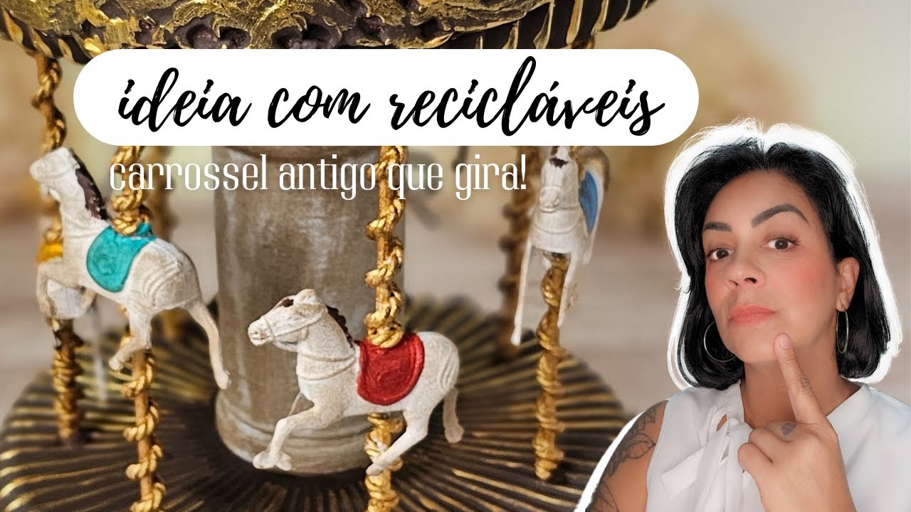DIY | IDEIA INCRÍVEL COM MATERIAIS QUE IRIAM PARA O LIXO | CARROSSEL ANTIGO QUE GIRA!