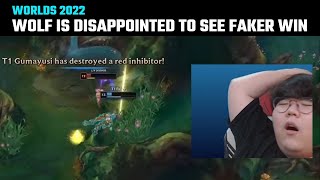 Wolf is disappointed to see Faker win  | Worlds 2022 | T1 vs C9 | Faker slaps Jensen