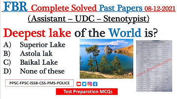 FBR Complete Solved Past Papers held on 08-12-2021 | FBR Assistant UDC Stenotypist Solved Past paper