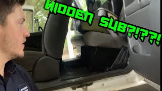 Installing a SUBWOOFER in a extended cab Silverado!!!!