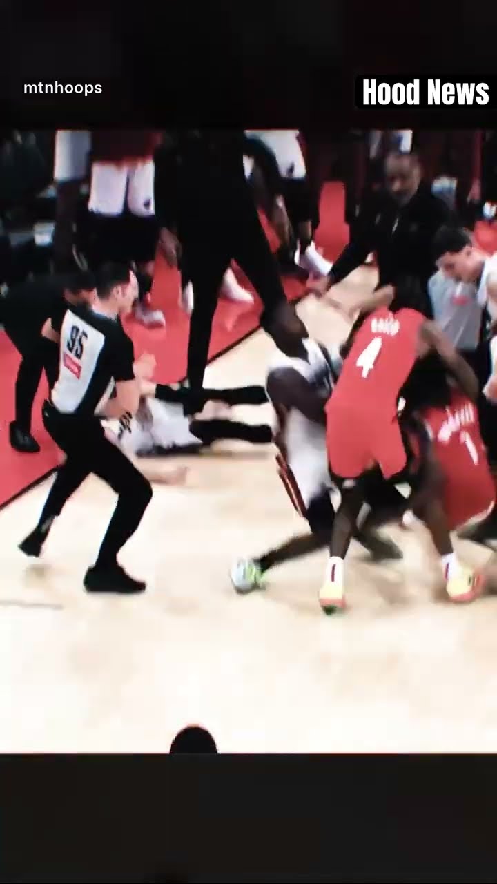 Tossed him like a rag doll #hoodnews #tylerherro #amenthompson #basketball #rockets #heat #omg #how