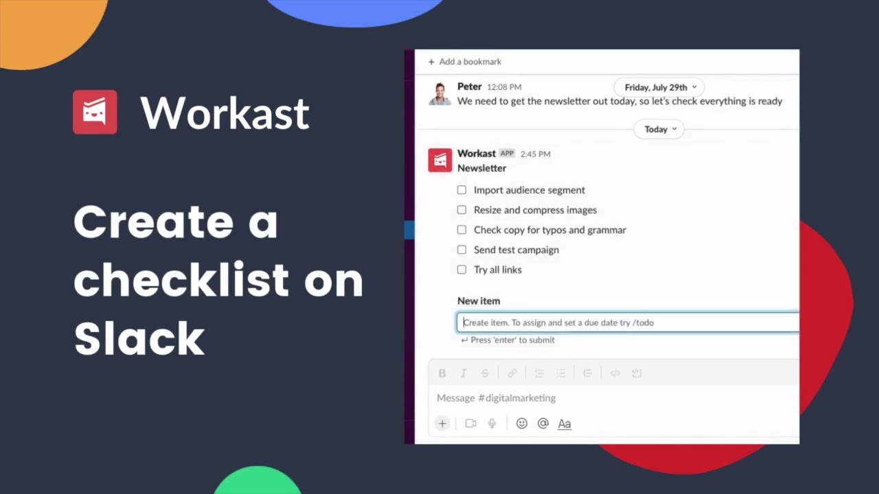 How to create a checklist on Slack | Slack Task Manager - YouTube