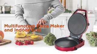 Commercial Chef 12 Pizza Maker/quesadilla Maker Red
