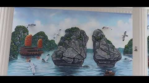 Tranh đắp nổi / Hòn gà chọi / Vịnh Hạ Long