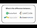 Difference between HackerRank, LeetCode, topcoder and Codeforces