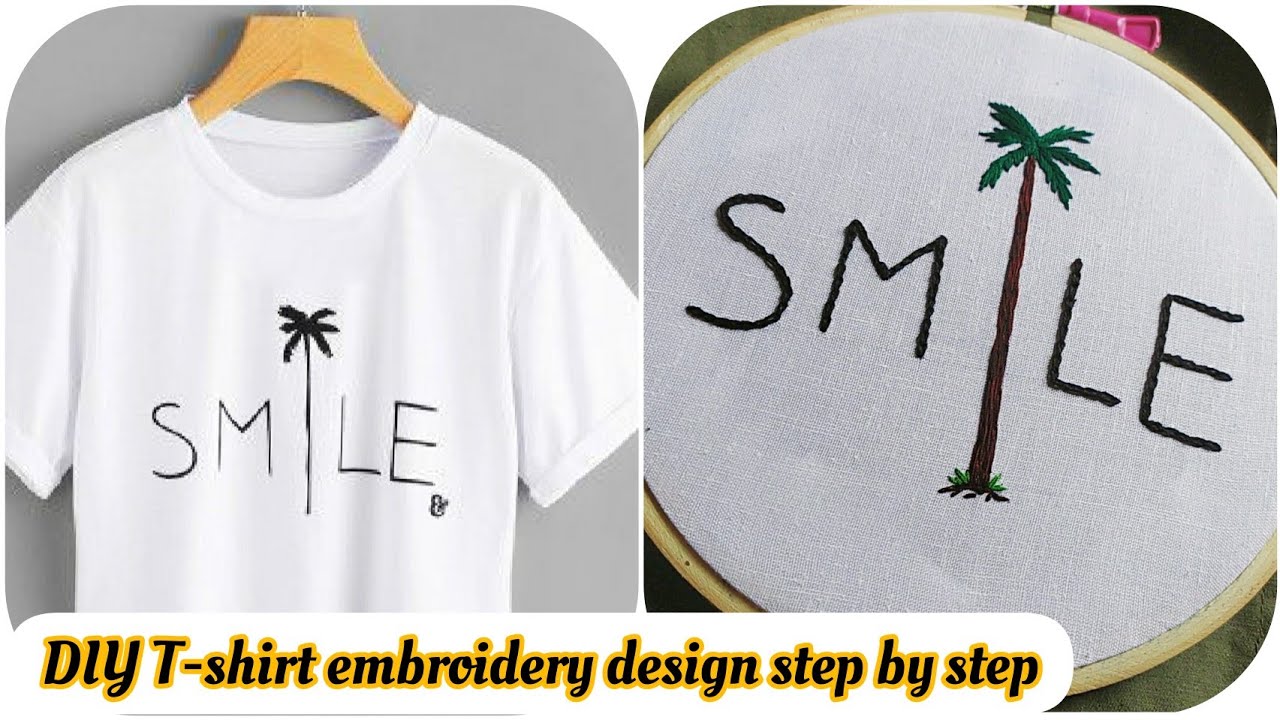 How to embroidery on T-shirt || Embroidery for guide step to step || Let's explore - YouTube