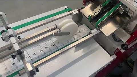 F350 COUNTER SC friction feeder feeding the pharmaceutical pouches