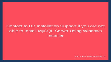 Install MySQL Server Using Windows Installer Via DB Installation Support