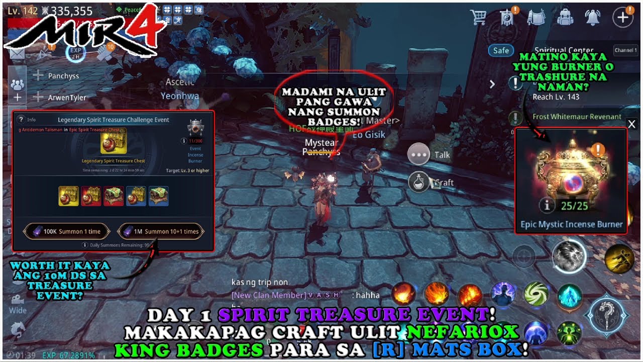 MIR4 - SPIRIT TREASURE EVENT DAY 1! BURNER AGAD SA DAY 1! TAPOS MATS PARA SA SUMMON BADGE! - F2P