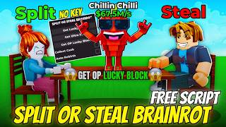 Split or Steal Brainrot Script 2026 | Auto Rebirth, Free OP Lucky Blocks, Collect Cash (No Key)