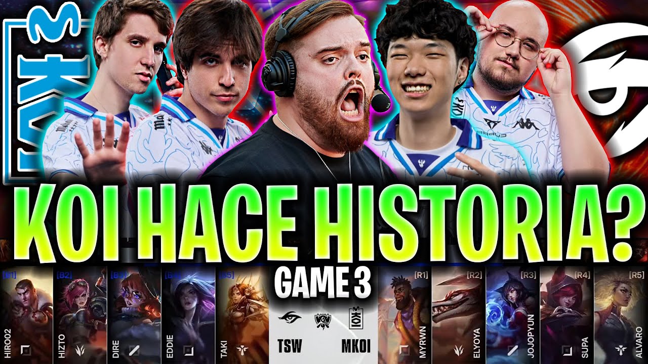 IBAI SE VUELVE LOCO! 😱KOI HACE HISTORIA EN WORLDS?🔥 | KOI vs TSW Game 3 WORLDS 2025 ESPAÑOL IBAI