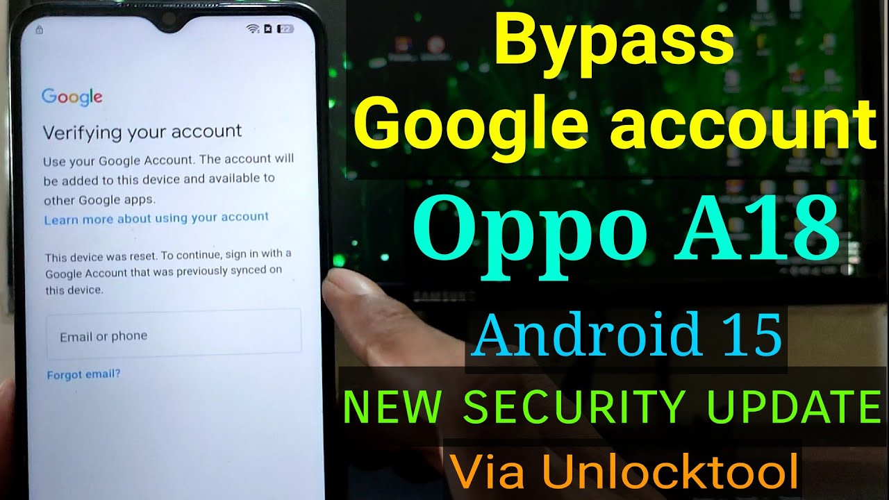 Oppo A18 Google account bypass || FRP Bypass Oppo A18 (CPH2591) Via Unlocktool || 