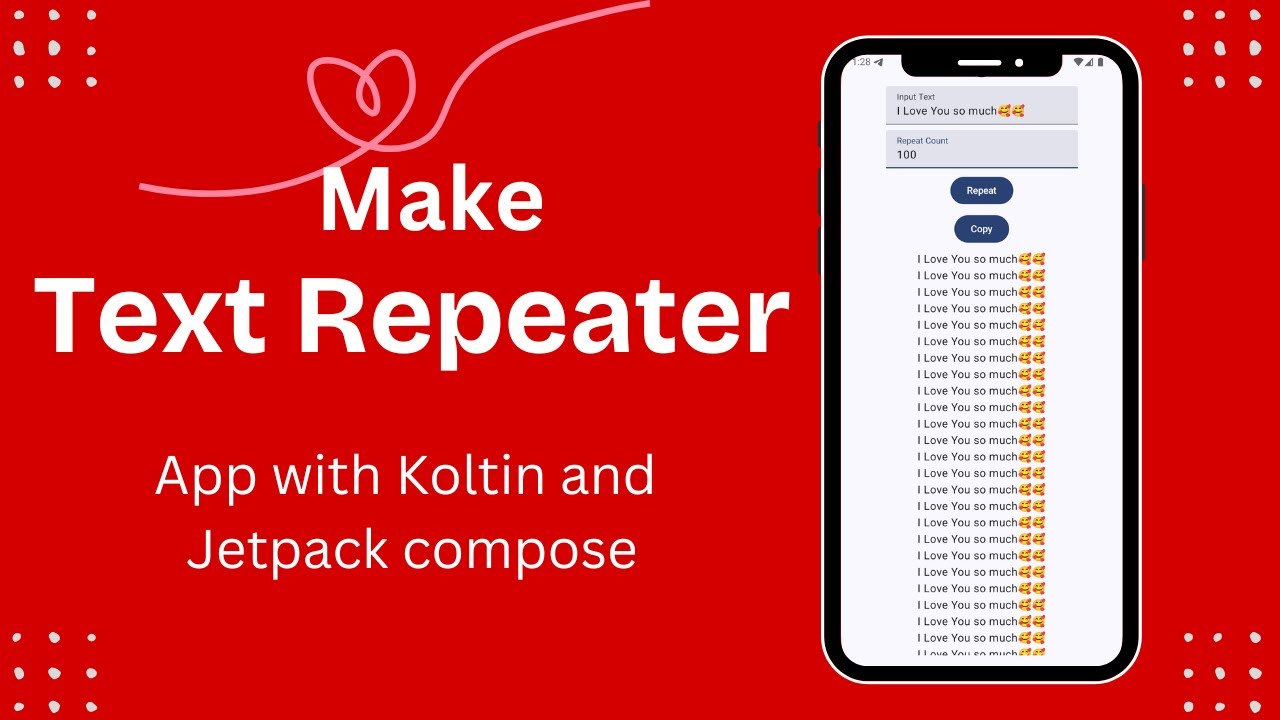 Create text repeater with jetpack compose and Kotlin