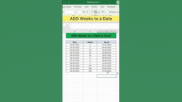 ADD Weeks to a Date in Excel | Advanced Excel Formula #excel #exceltutorial #exceltips