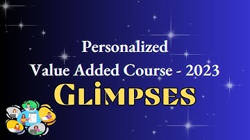 Personalized Value Added Course | GLIMPSES | Department of Computer Science ( Aided )