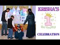 Krishas 1st birt.ay grand celebration vlog unique light cake and  princesses theme