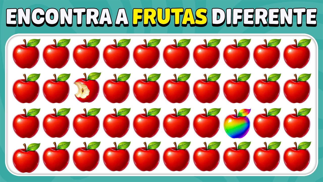 Encontre O Emoji Diferent - Frutas Tropicais🍋🥝🍊| 40 Níveis | Fácil, Médio, Difícil | Abelha De Teste