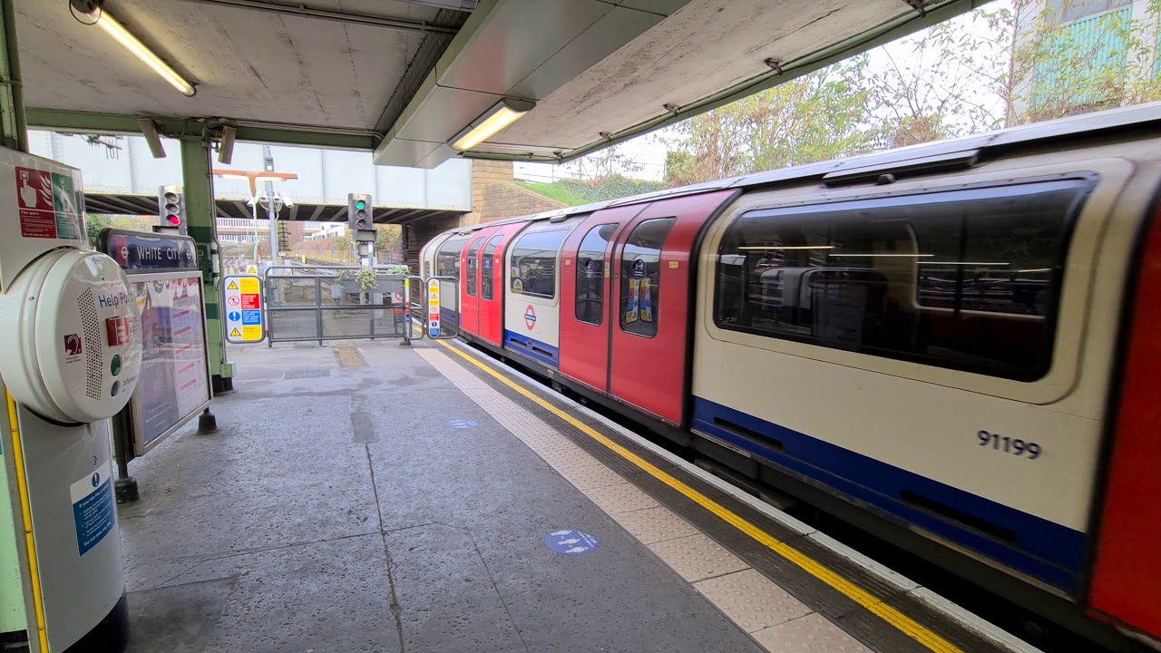Central Line 1992TS 91199 Departing White City - YouTube