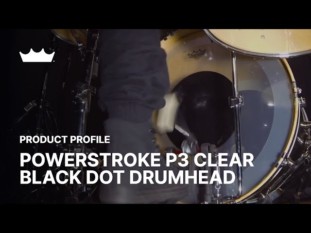 Пластик для барабана REMO POWERSTROKE3 22 CLEAR, BLACK DOT