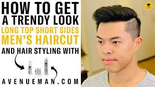 Long Top Short Sides Men's Haircut And Hair Styling Tutorial With Avenue  Man Hair Products - YouTube
