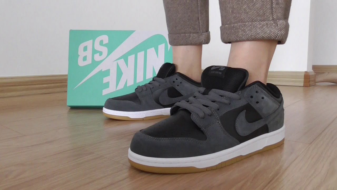 On Feet Review Of Nike SB Dunk Low Dark Grey Black Gum - YouTube