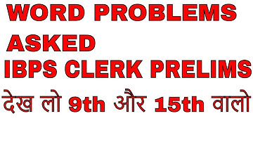 MISCELLANEOUS MEMORY BASED questions asked in IBPS CLERK PRELIMS 2018|WORD PROBLEMS ASKED IBPS CLERK