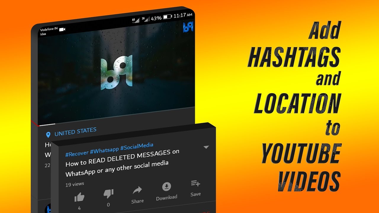 How to add HASHTAGS and LOCATION into YouTube videos | B9S - YouTube