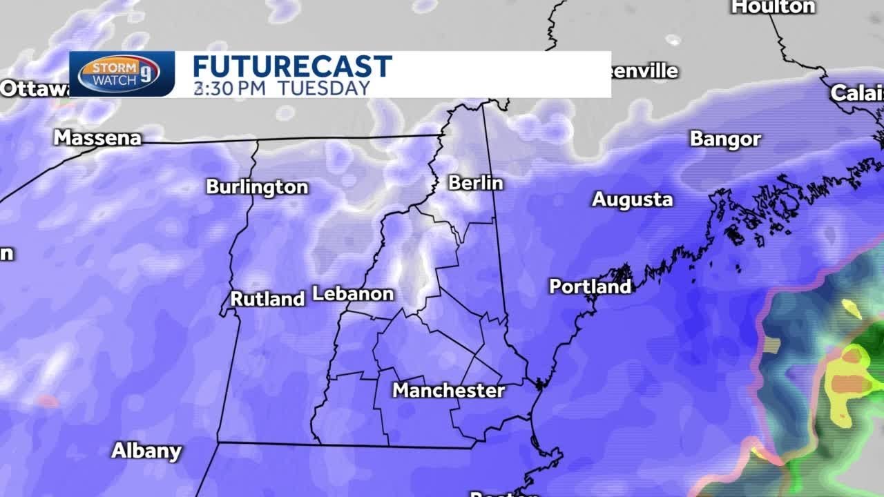 New Hampshire hourly maps: Track heavy, wet snow from nor'easter - YouTube