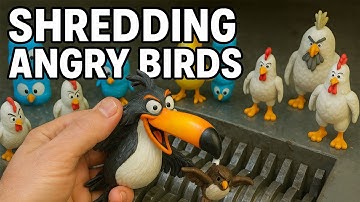 Shredding Angry Birds | Experiment Shredding Machine Vs Angry Birds!